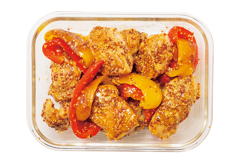 「パプリカと鶏もも肉の粒マスタードソース」