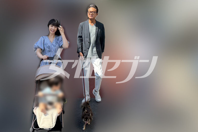 犬の散歩をする船越（2025年8月）