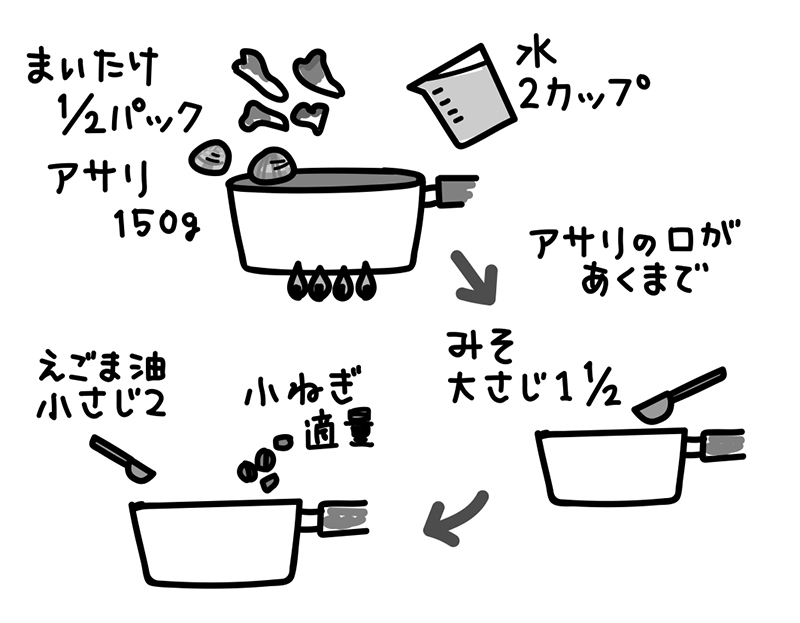 「あさりとまいたけのみそ汁」のレシピ