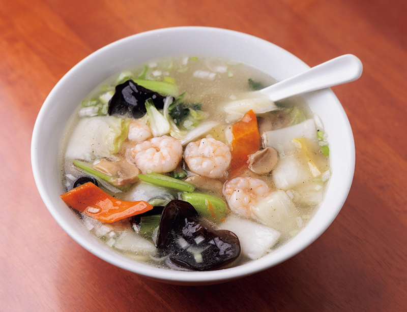 萬来亭の「海老入り麺」（980円）