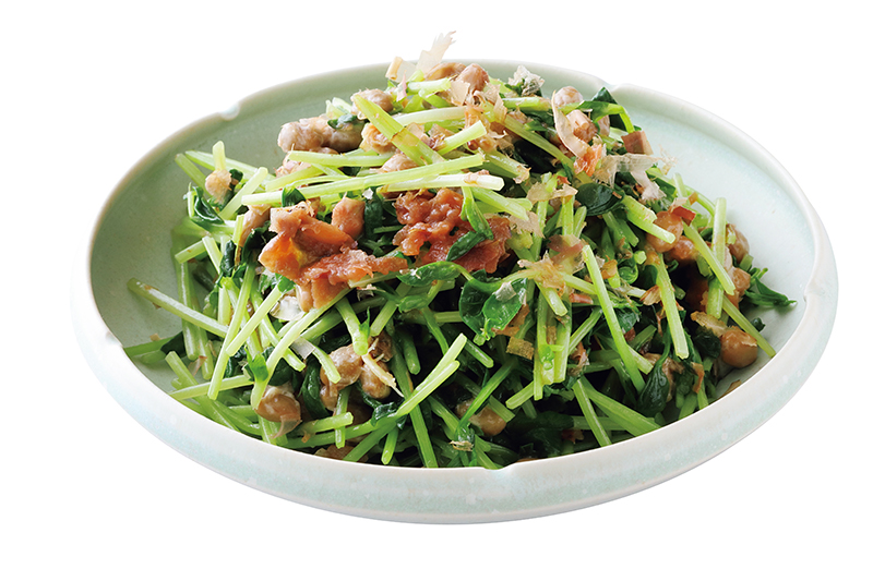 「豆苗とおかかの納豆サラダ」