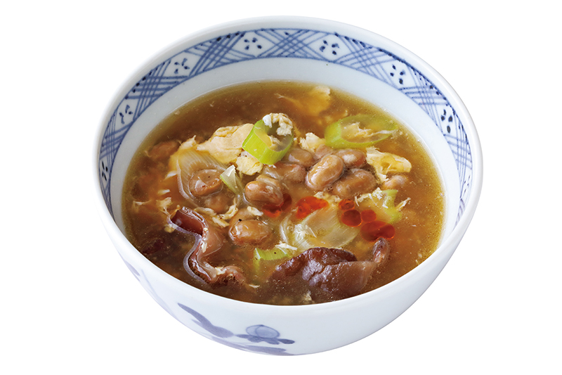 「きくらげと卵の納豆汁」