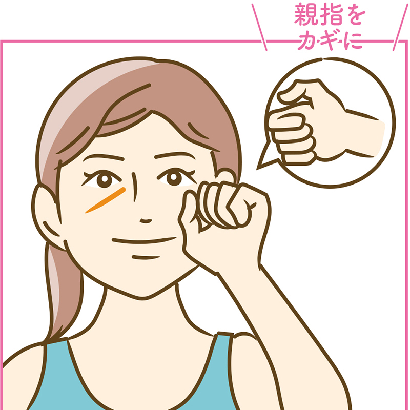 親指をカギに（イラスト／藤井昌子）