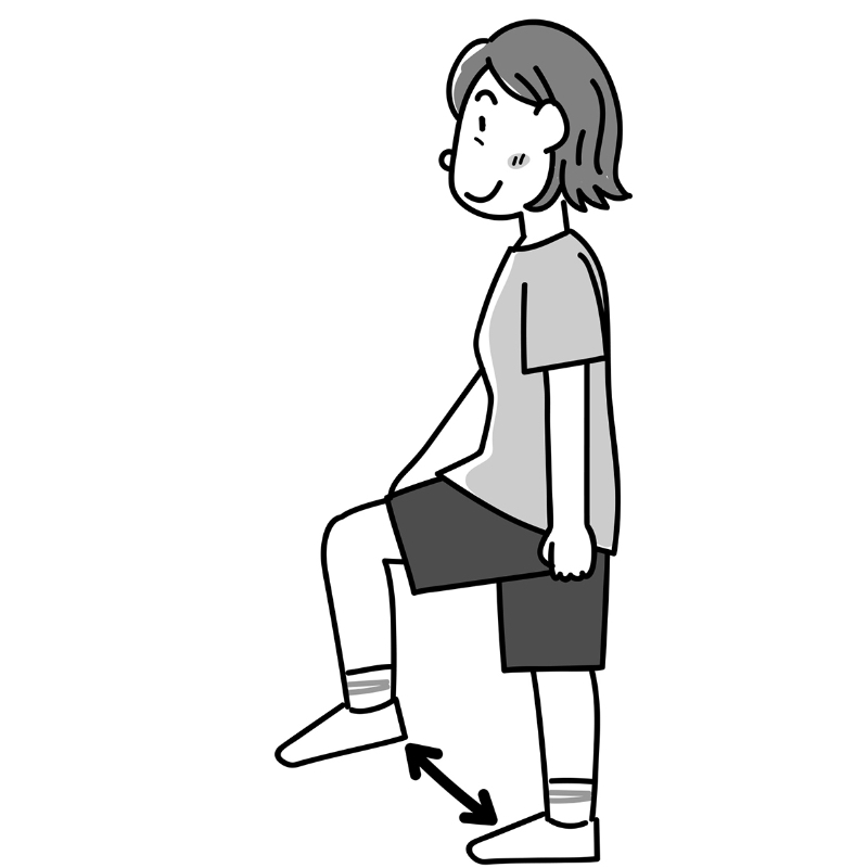 足を上げる女性のイラスト