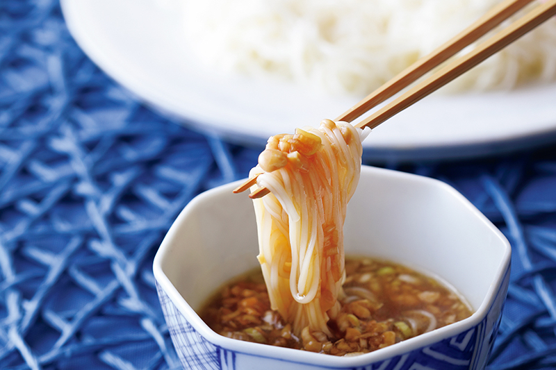 「納豆の香味そうめん」