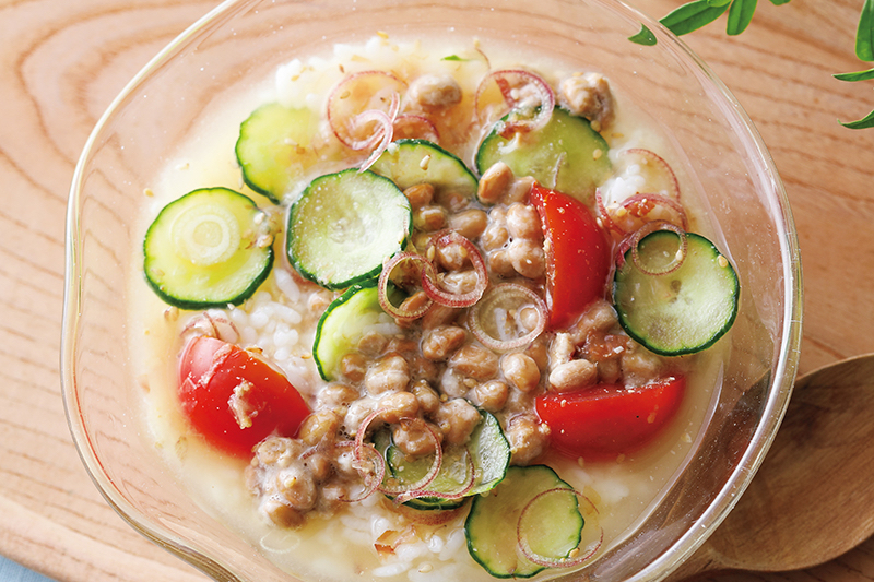 「納豆の冷や汁ご飯」