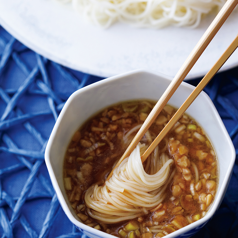 「納豆の香味そうめん」