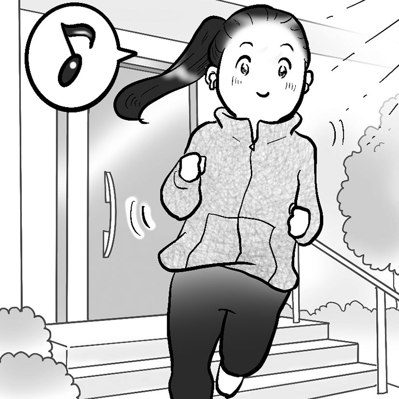 ランニングに出かける女性