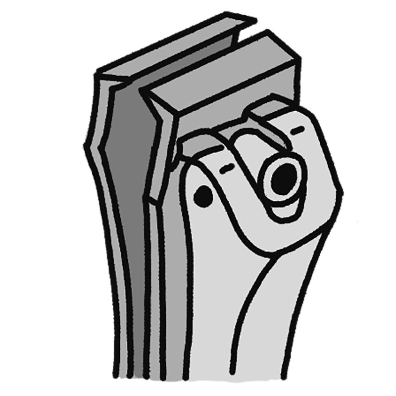 刃先がまっすぐの直刃のものを選ぼう（イラスト／鈴木みゆき）