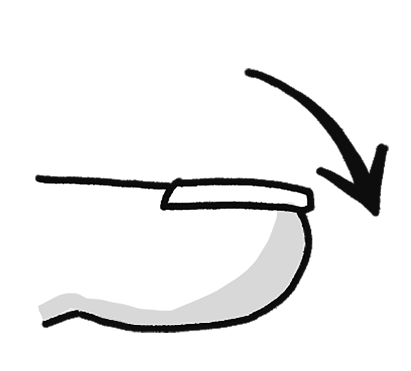 上から下にササッとなでて仕上げる（イラスト／鈴木みゆき）