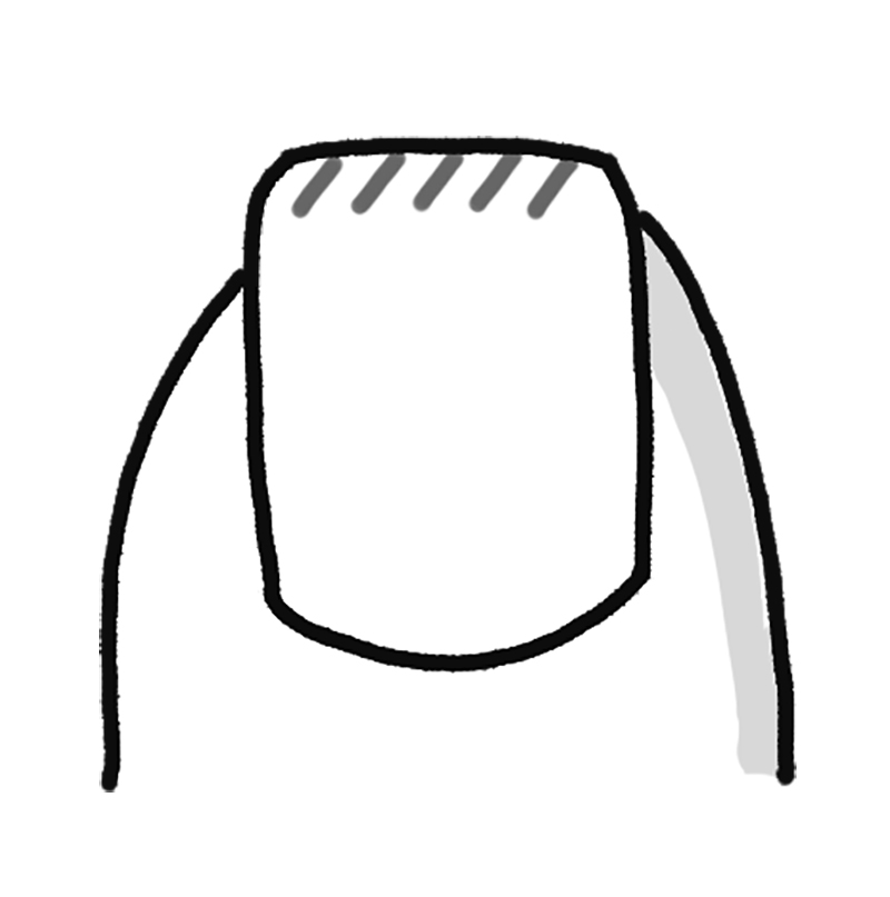 硬い爪は斜めに切り込みを（イラスト／鈴木みゆき）