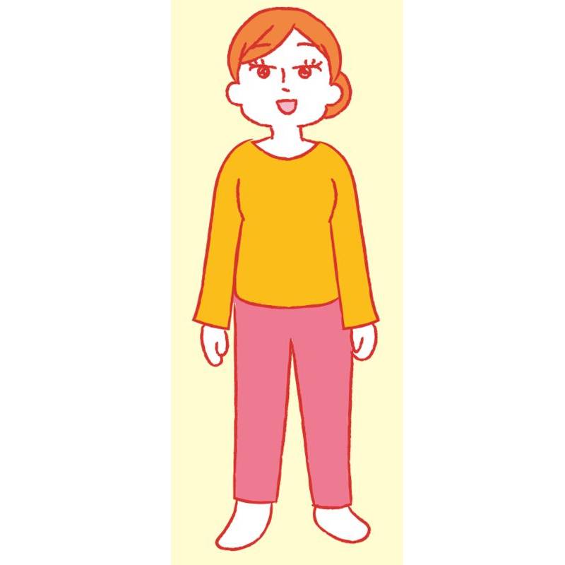 背筋を伸ばして、姿勢よく立つ