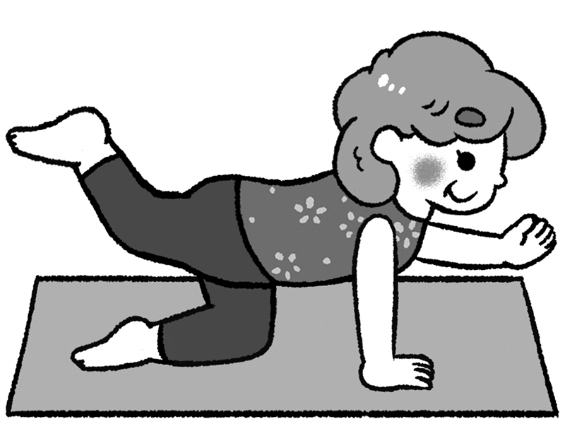 顔は正面を向き、背中を伸ばす（イラスト／TOKUDOME）