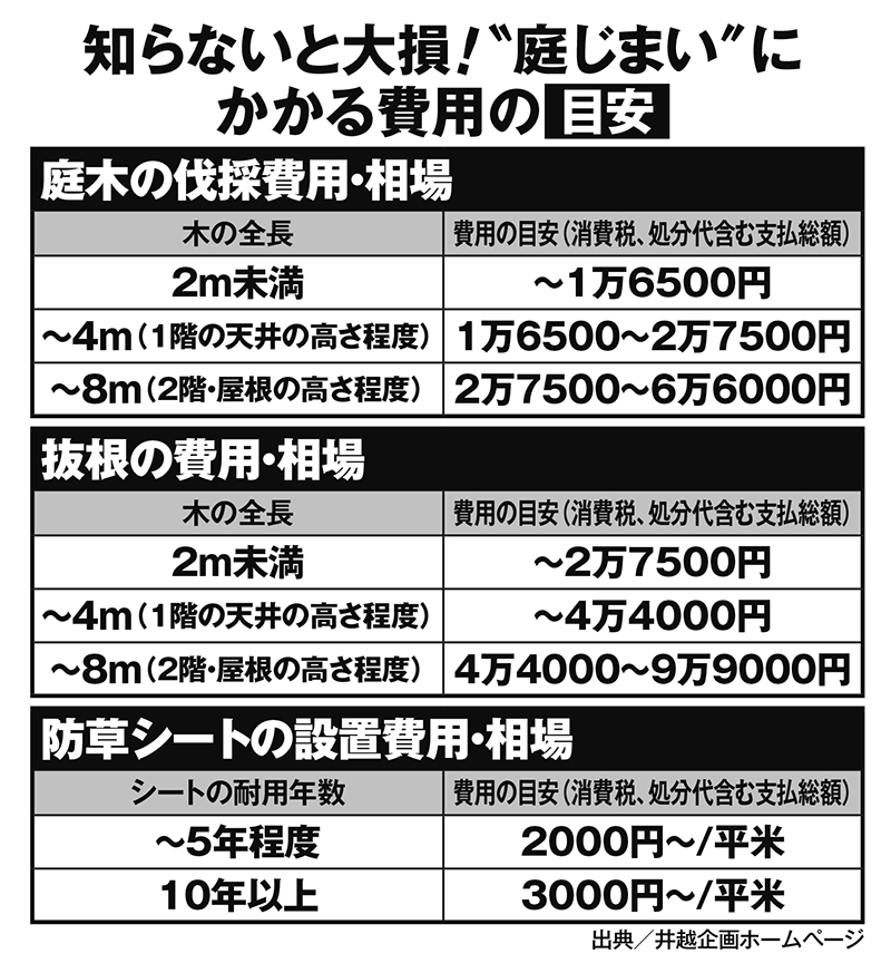 知らないと大損！“庭じまい”にかかる費用の目安