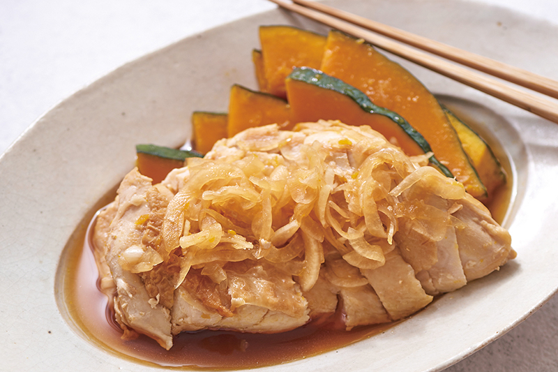 「鶏胸肉の酢玉ねぎ浸し」