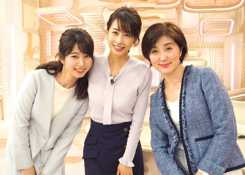 佐々木恭子アナ、海老原優香アナ、加藤綾子アナのスリーショット（番組公式Xより）