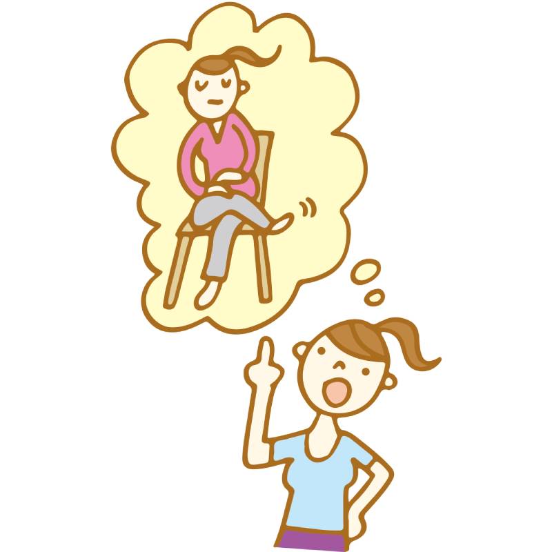 右足が上だから、左のお尻を長めに！