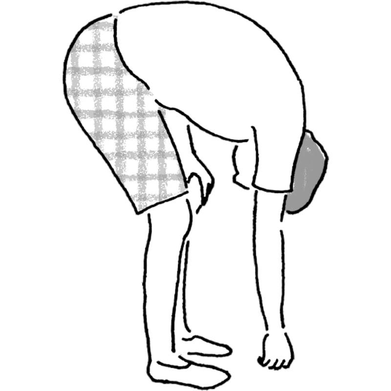 【1】の状態で背中から右手までをブラブラと揺らす