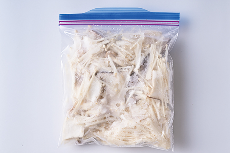 フリーザーバッグで冷凍したきのこ