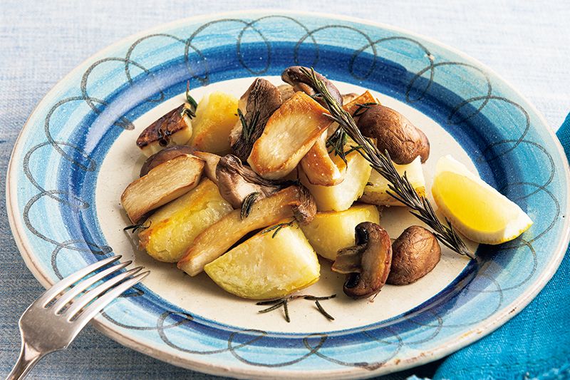 「干しきのこのハーブ焼き」