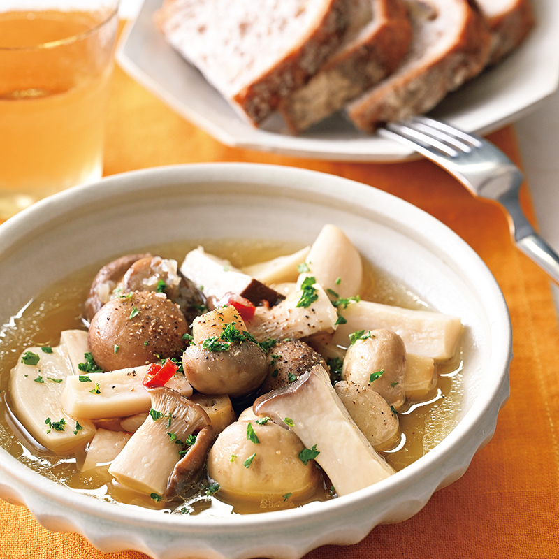 「マッシュルームとエリンギのオイル煮」