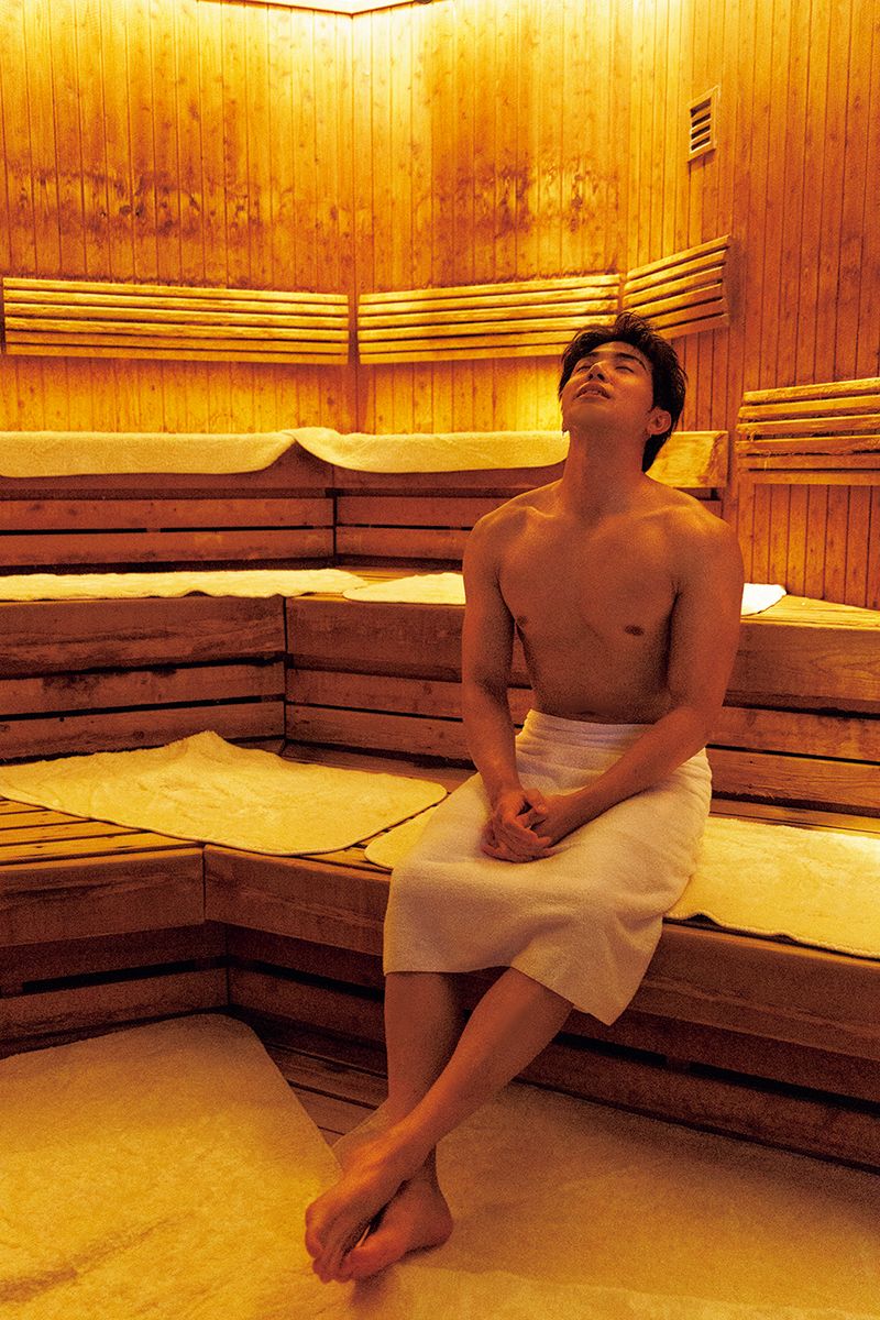 メインのフィンランドサウナは約90°C。程よい湿度と毎時2回のオートロウリュでいい汗が流せる