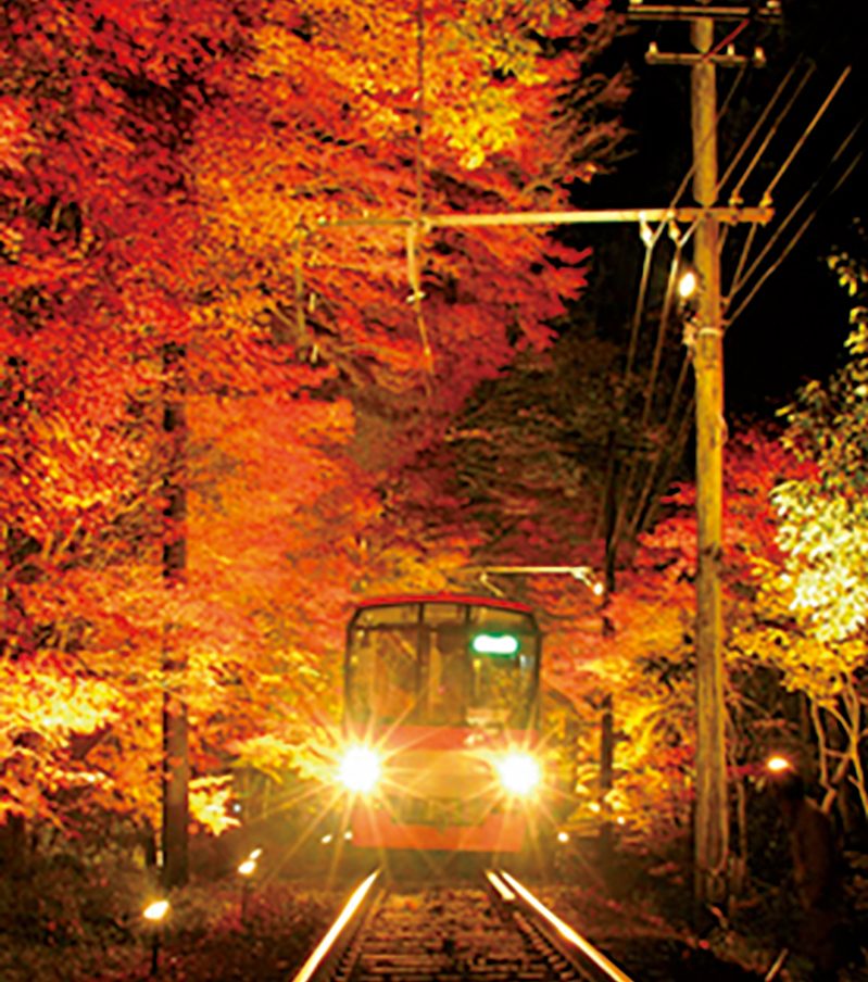 叡山電車・紅葉のトンネル