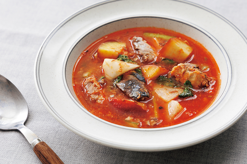 「さばとかぶのトマトジンジャースープ」