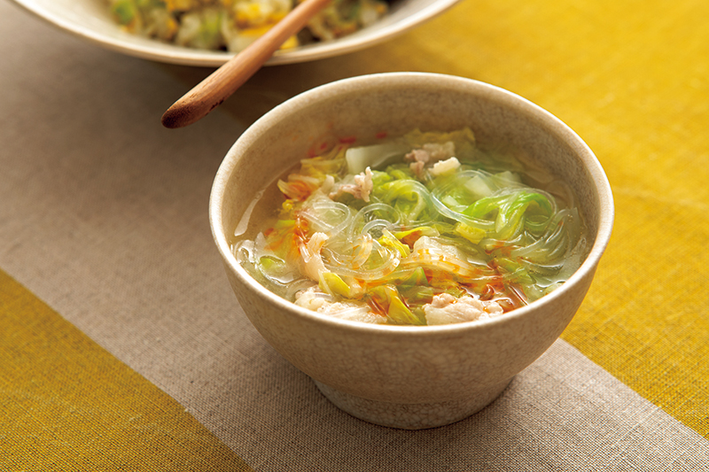 「塩もみ白菜と豚肉のスープ」
