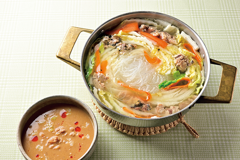 「さば缶の担々風ミルフィーユ鍋」