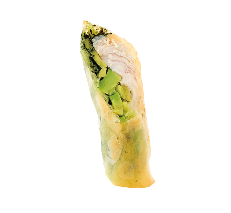 「鶏ささ身とアボカドの春巻き」