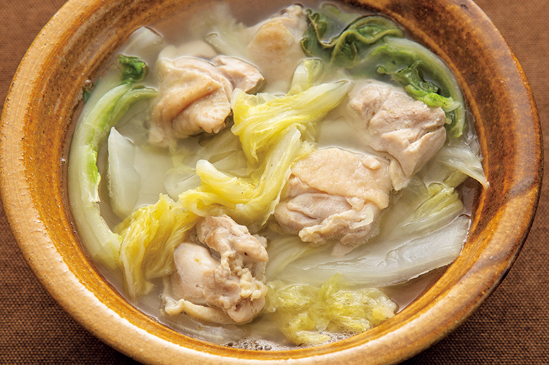 「鶏ももと白菜の酒塩鍋」