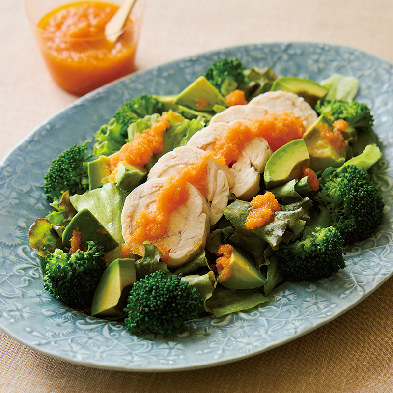 【野菜1人分165g】「鶏ハムサラダ　にんじんドレッシング」