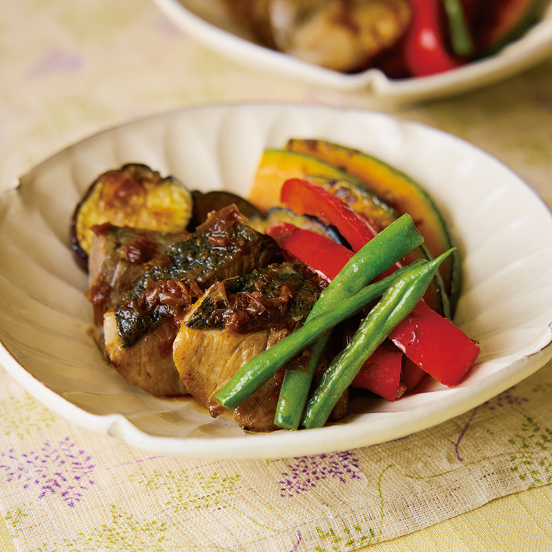 「ぶりと彩り野菜の焼き浸し」