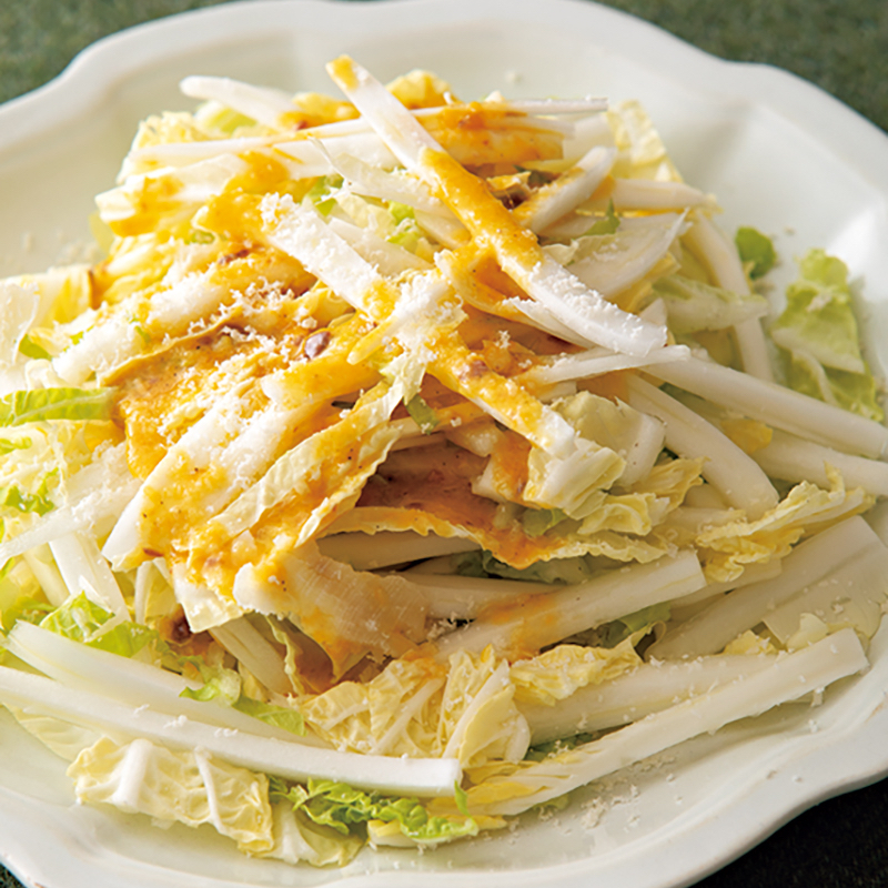「白菜の芯のシーザーサラダ」