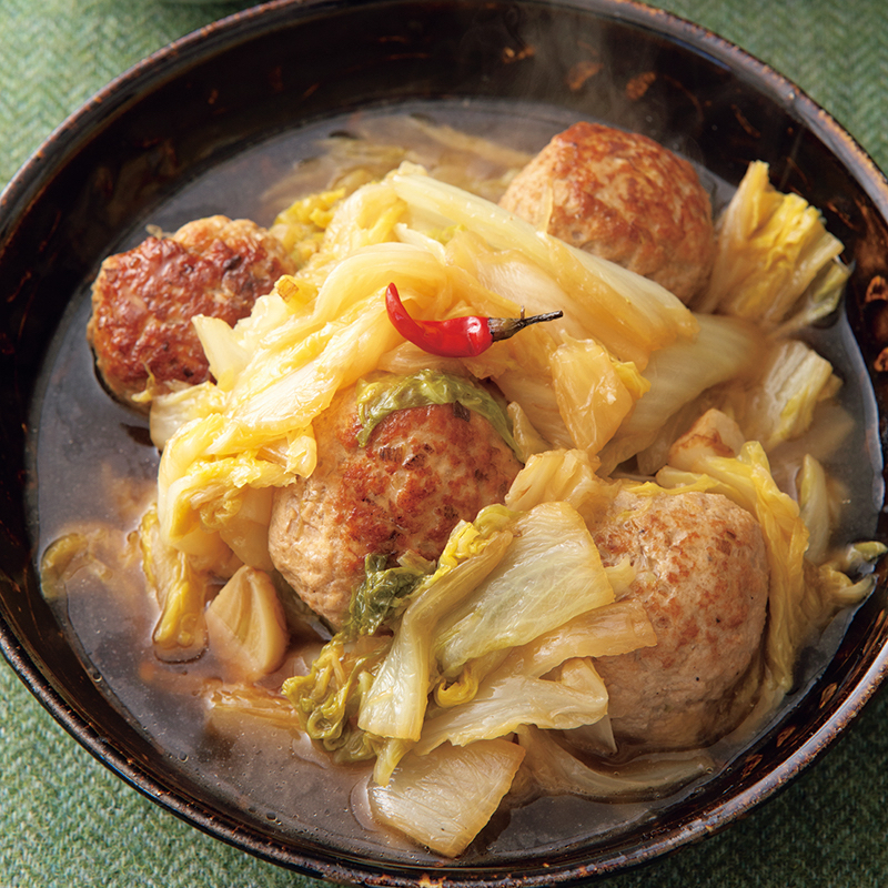 「白菜と肉だんごのくたくた煮」