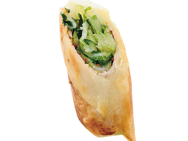 「ロースハムとセロリの春巻き」