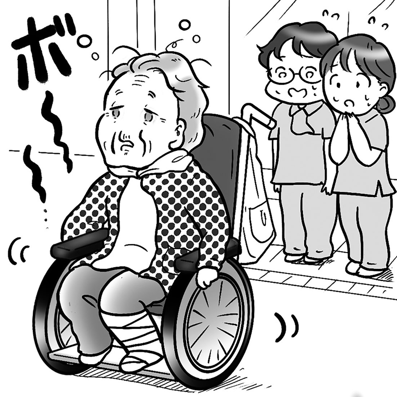 車いすに座った女性のイラスト