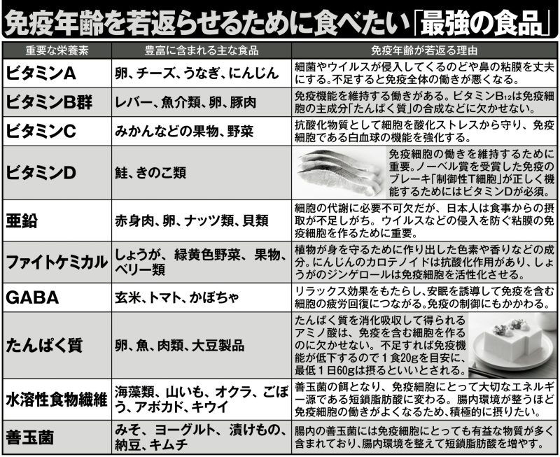 免疫年齢を若返らせるために食べたい「最強の食品」