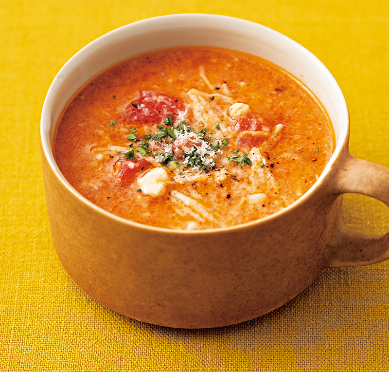 「トマトとツナの酒粕スープ」