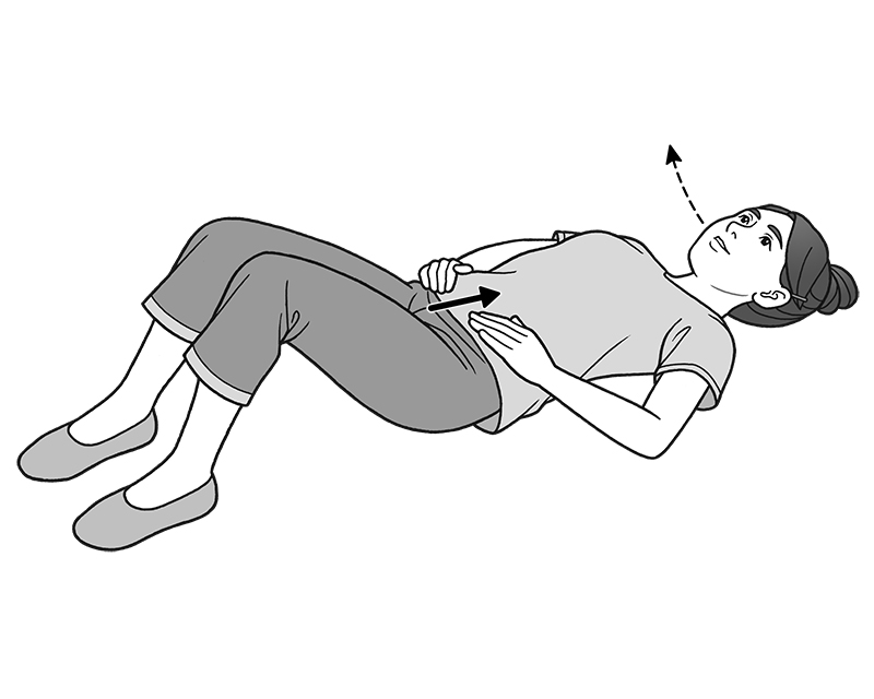 あお向けのトレーニング（イラスト／勝山英幸）