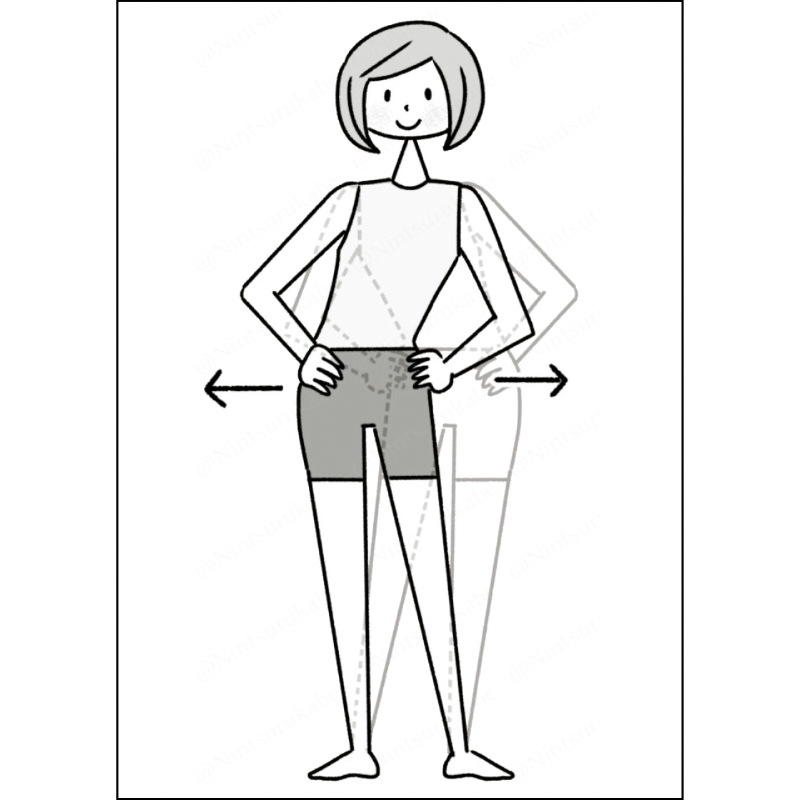 股関節＆骨盤ストレッチのやり方（イラスト／うつみちはる）