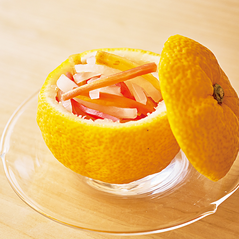 「紅白柿なます ゆず釜」