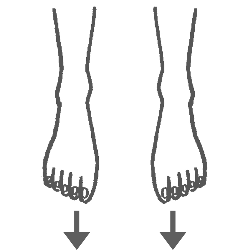 まっすぐ前を向いている足