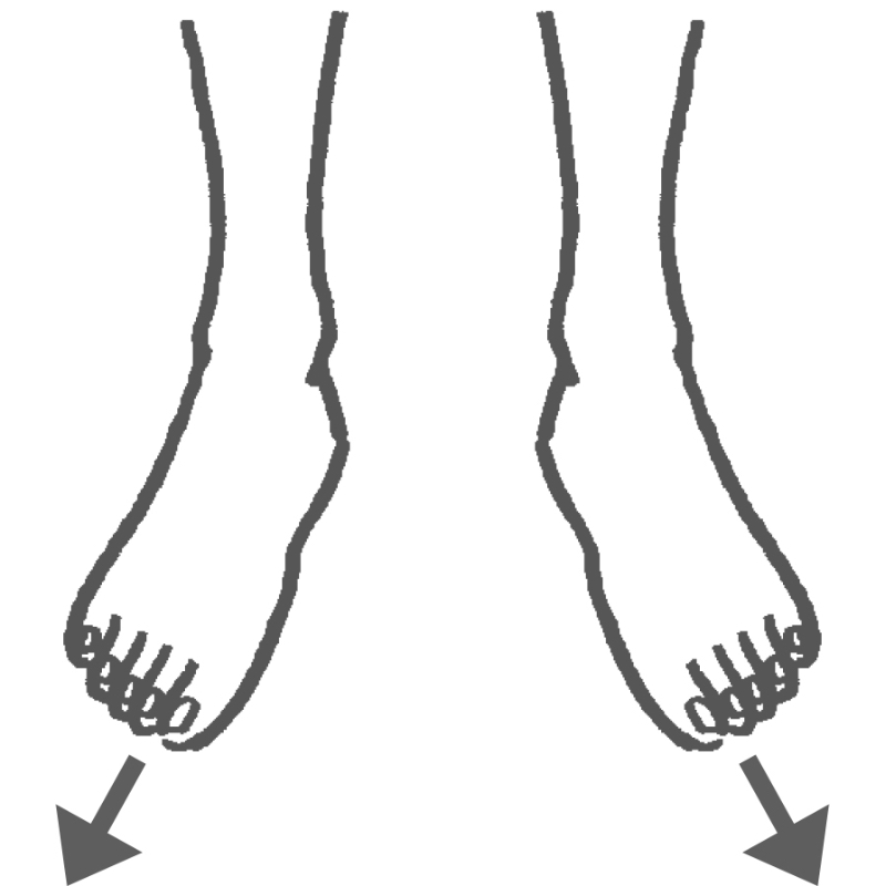 つま先が外側を向いている足