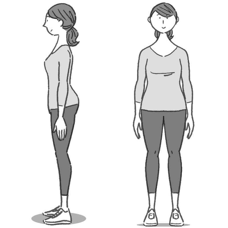 正しい立ち方のイラスト