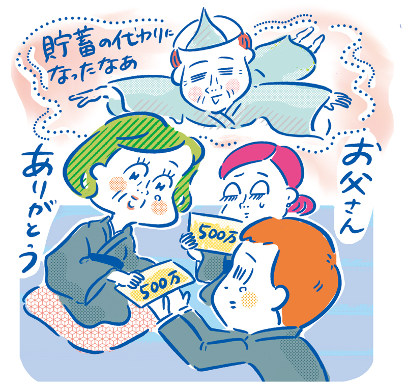 もし借金などの“負の財産”を理由に相続放棄しても、保険金だけは受け取れる（イラスト／香川尚子）