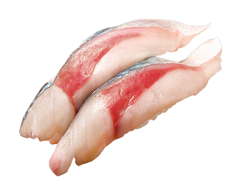 鹿児島県東町漁協の専用契約漁場から直送された鯖。翼乃鯖（528円）（写真提供／超美食回転寿司なごやか亭）