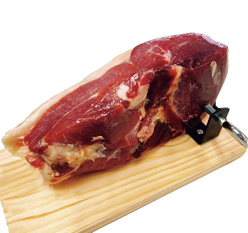 ・イベリコ豚専門店 スエヒロ家「生ハム原木ミニセット 台＆ナイフ付き 1kg4か月熟成ハモンセラーノ」