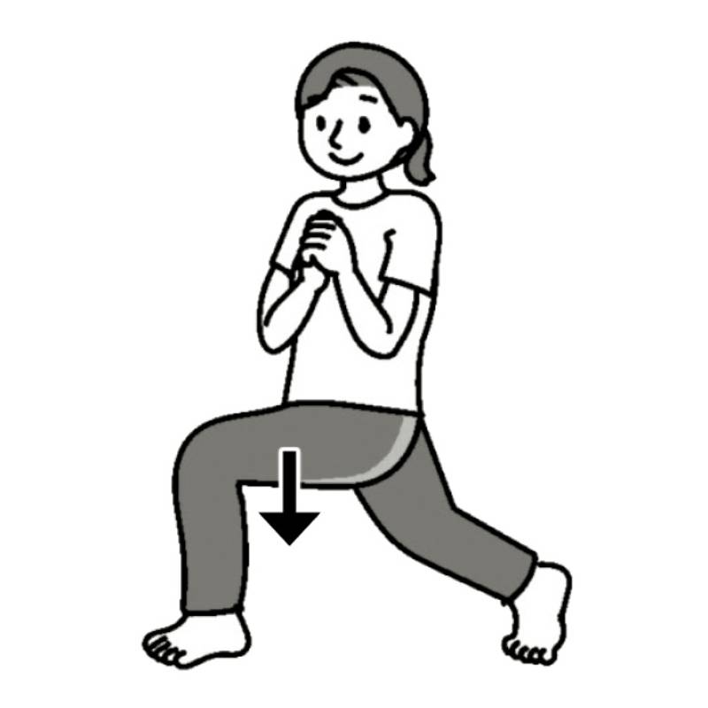 息を吐きながら右足を一歩前へ（イラスト／藤井昌子）